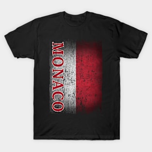 Monaco Flag Gift Women Men Children Monaco Retro Vintage T-Shirt